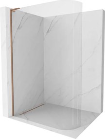 Mexen Kioto L, sprchová zástena Walk-In 90 x 200 cm, 8mm číre sklo, medený matný profil, 800-090-103-65-06