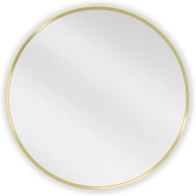Mexen Loft, okrúhle kúpeľňové zrkadlo 60 cm, farba rámu zlatá lesklá, 9850-060-060-000-50