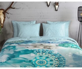 Modré flanelové obliečky na jednolôžko 140x200 cm Seppo – HIP