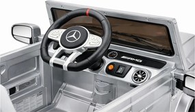 LEAN CARS Elektrické autíčko Mercedes AMG G 63 strieborné lakované