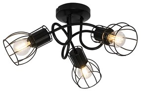 Moderné stropné bodové svetlo čierne 40 cm okrúhle 3-svetlo - Botu