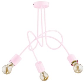 Detský prisadený luster TANGO 3xE27/60W/230V ružová