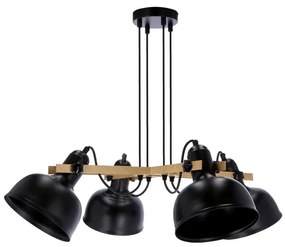 Luster na lanku RENO 4xE27/40W/230V čierna/hnedá