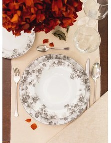 Dezertné porcelánové taniere v bielej a svetlosivej farbe v súprave 6 ks ø 19 cm Foliage gray – Villa Altachiara