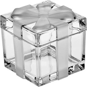 Crystal Bohemia sklenená dóza Mašľa 115 mm