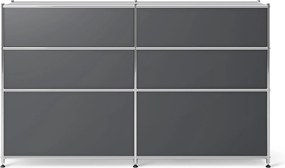 Kovová komoda »CN3« so 6 zásuvkami, sivá