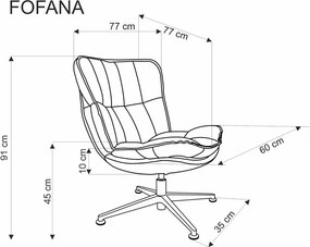 Kreslo Fiana (krémová). Vlastná spoľahlivá doprava až k Vám domov. 1092522