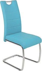 Jedálenská stolička Flora, petrolejovo modrá ekokoža