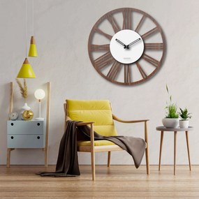 SENTOP | Rímske nástenné hodiny pre moderný interiér | SENTOP HDFK028-orech wenge analógové
