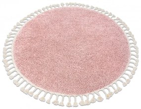 Dywany Łuszczów, Kusový koberec Berber 9000 pink kruh, 120x120 (priemer) kruh, ružová, obývacia izba