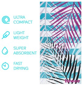 Towee Rýchloschnúca osuška PALMS PINK, 70 x 140 cm