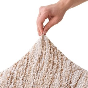 Bielastické poťahy UNIVERSO NOVÉ žíhané béžové kreslo ušiak (š. 60 - 110 cm)