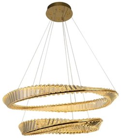 LED Stmievateľný luster na lanku LED/90W/230V 3000-6500K zlatá/chróm + DO