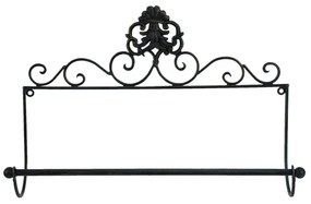 Čierny antik nástenný držiak na kuchynské role Potier ornament - 44*10*29 cm