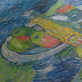 Obraz - Alexej von Jawlensky, Still Life with Bottles and Fruit, reprodukcia (s hodinami) (90x30 cm)
