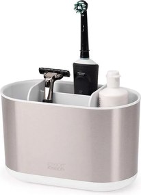 Stojan na zubné kefky z nehrdzavejúcej ocele v striebornej farbe Duo Steel – Joseph Joseph