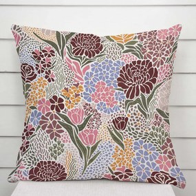 Biante Bavlnená obliečka na vankúš Sandra SA-648 Akvarelové kvety na bielom 60 x 60 cm