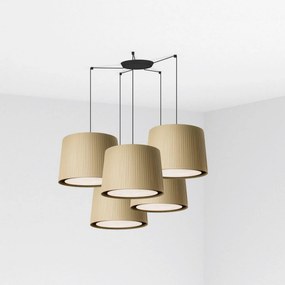 Faro Samba závesné svietidlo čierna/zelená, 5xE27, výška 5 m, IP20