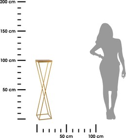 STOJAN NA KVETINÁČ LOFT6 100X24X24 CM ZLATÁ/HNEDÁ