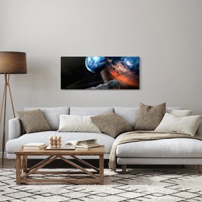 Obraz planéty vo vesmíre (120x50 cm)