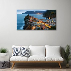Obraz Canvas More mesto hory krajina 100x50 cm