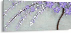 Obraz - Fialový dážď (120x50 cm)