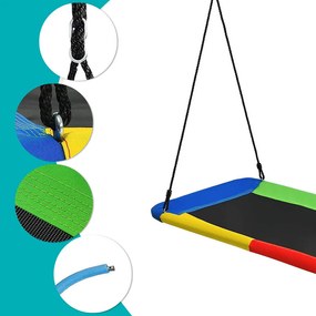 Hojdačka bocianie hniezdo, 150x80 cm, farebná