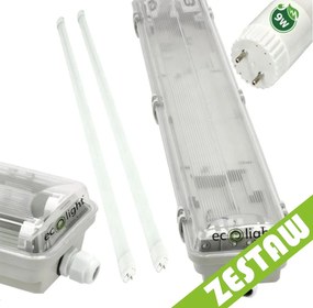 Hermetické LED svietidlo 60 cm + 2 LED žiarivky - teplá biela