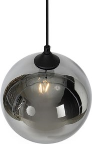 Inteligentné závesné svietidlo čierne s dymovým sklom vrátane Wifi A60 - Wallace