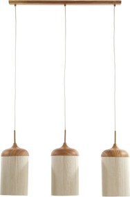 Závesné svietidlo v prírodnej farbe s textilným tienidlom Dania – Light & Living
