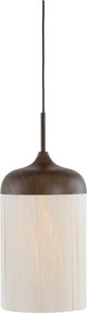 Tmavohnedé závesné svietidlo s textilným tienidlom ø 22 cm Dania – Light &amp; Living