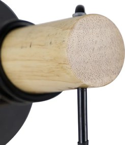 Rustikálna nástenná lampa čierna s drevom - Dami Frame