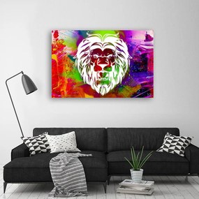 Obraz na plátně, Barevná abstrakce lva - 120x80 cm