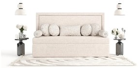 Béžová čalúnená jednolôžková posteľ 100x200 cm Scala – Maison de Rêve