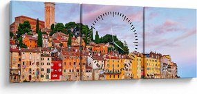 Obraz - Rovinj, Chorvátsko (s hodinami) (90x30 cm)