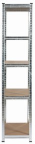 Kovový regál REGMET 90x40x180 cm stříbrný
