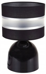 Stolová lampa ELEGANCE, 1x čierne textilné tienidlo, čierna konštrukcia
