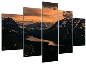 Obraz jazera medzi horami (150x105 cm)