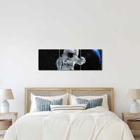 Obraz - Astronaut vo vesmíre (s hodinami) (90x30 cm)