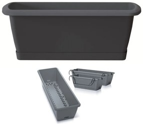 Truhlík so zavlažovacím systémom a držiakom RESPON antracit
