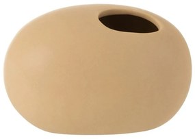 Béžová keramická oválna váza Matt Beige S - 16 * 10 * 10,6 cm
