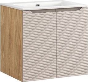Comad Kúpeľňová skrinka s keramickým umývadlom Ocean Beige 60 cm - béžová