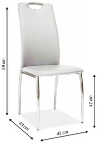 Jedálenská stolička Ervina - biela / chróm