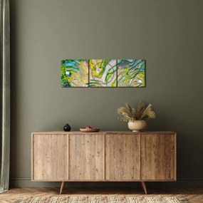 Obraz ryžových polí z vtáčej perspektívy (s hodinami) (90x30 cm)