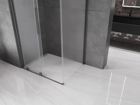 Mexen Velar, sprchový kút s posuvnými dverami 90 x 100 cm, 8mm sklo námraza, brúsený grafit, 871-090-100-31-95