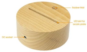 XSTRON TDL-WR1 - Základňa pre 3D LED nočnú lampu - Wood - exkluzívna drevená