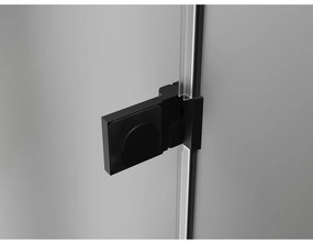 Mexen Lunar-B, výklopný sprchový kút ľavý 95 x 70 cm, 8mm číre sklo, čierny profil, 832-095-070-70-00-L