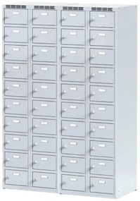 Alfa 3 Šatníková skrinka S6 s úložnými boxami, 20 boxov, 1800 x 600 x 500 mm, cylindrický zámok, tmavosivé dvere