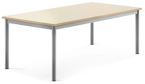 Stôl BORÅS, 1400x700x500 mm, laminát - breza, strieborná
