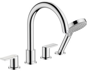 HANSGROHE Vernis Shape 4-otvorová batéria na okraj vane, vyloženie výtoku 211 mm, chróm, 71459000